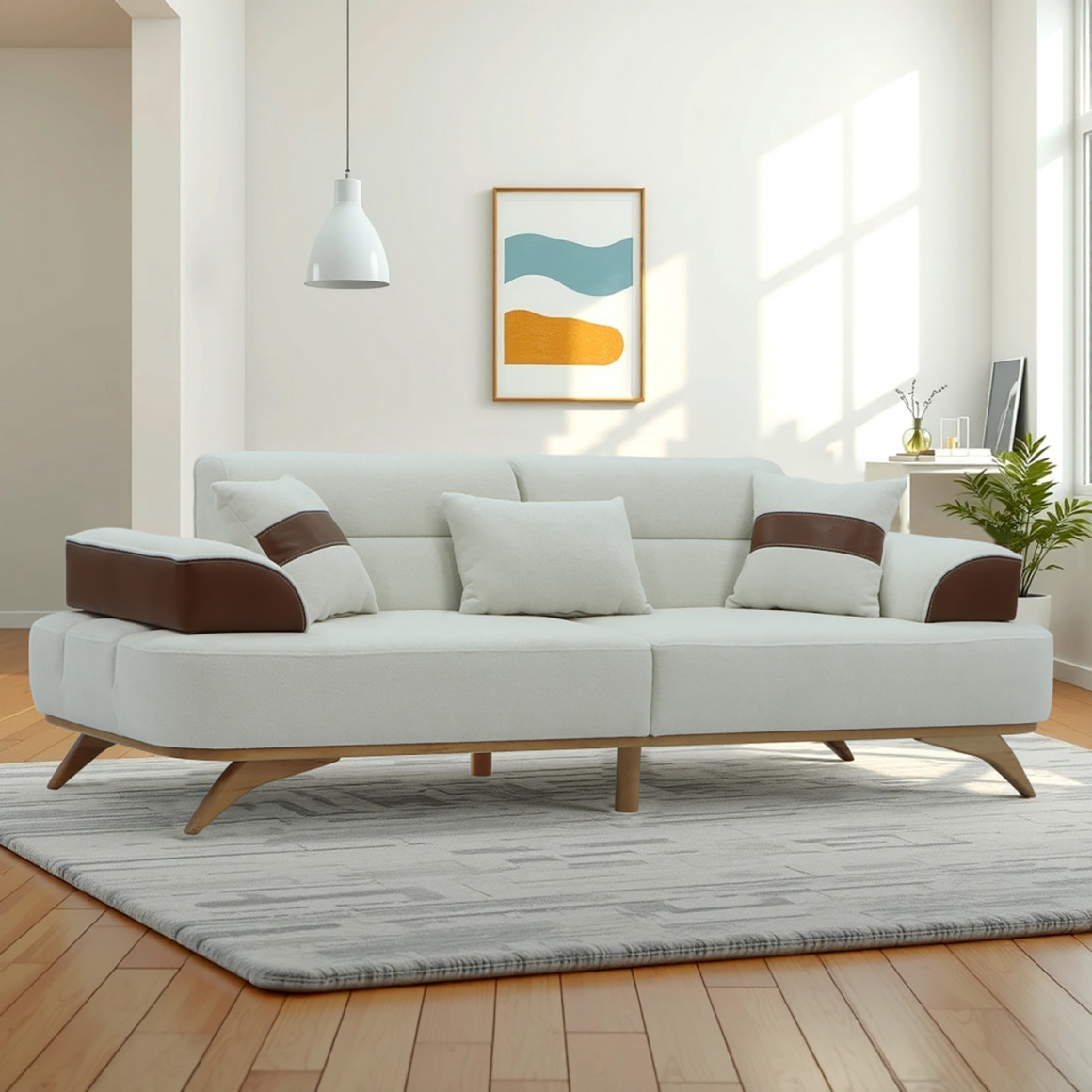 Диван HOBEL MANHATTAN HONEY PHANTOM 6 /WHITE BONCUK 2 (1) 