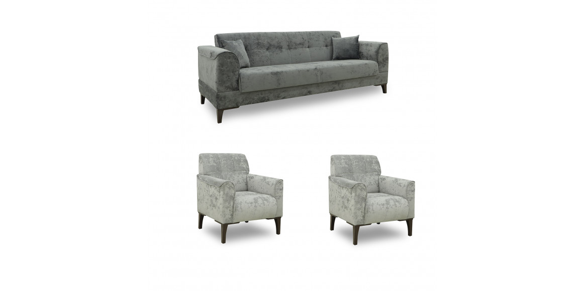 Sofa set HOBEL MARK 3+1+1 LIGHT GREY MONACO 13/ DARK GREY MONACO 15 (3) 