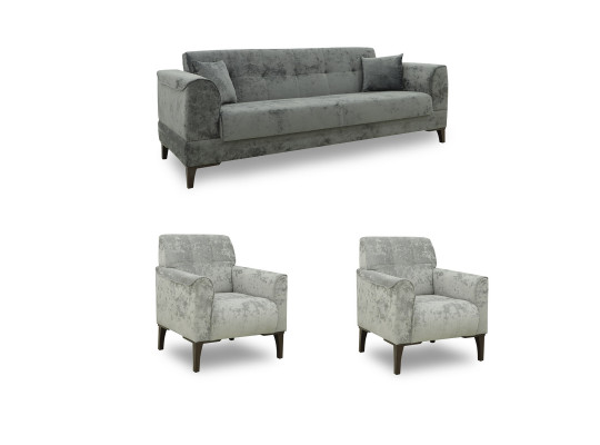 Гарнитур HOBEL MARK 3+1+1 LIGHT GREY MONACO 13/ DARK GREY MONACO 15 (3) 