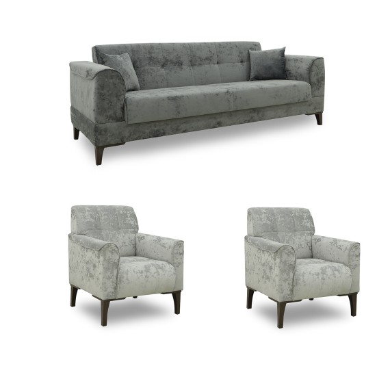 Гарнитур HOBEL MARK 3+1+1 LIGHT GREY MONACO 13/ DARK GREY MONACO 15 (3) 