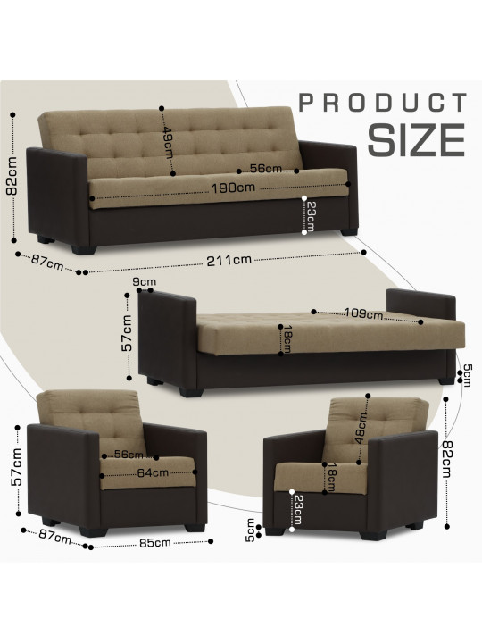 Հավաքածու HOBEL MARVEL 3+1+1 COFFEE V460/ BEIGE SCANDI 4 (4) 