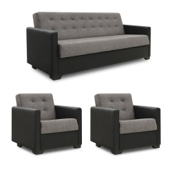 Гарнитур HOBEL MARVEL 3+1+1 F/R BLACK 4503/ DARK GREY MOCASSI 4005 (4) 