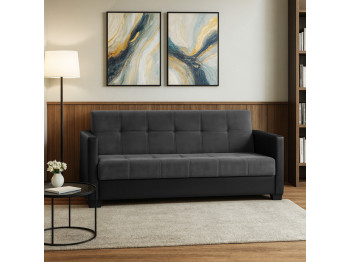 Բազմոց HOBEL MARVEL ECONOM BLACK 4503/ DARK GREY LEONARDO 15 (2) 