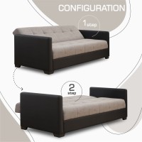 Диван HOBEL MARVEL ECONOM BLACK 4503/CAPPUCCINO JAGUAR 6 (2) 