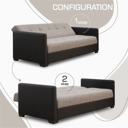 Sofa HOBEL MARVEL ECONOM BLACK 4503/CAPPUCCINO JAGUAR 6 (2) 