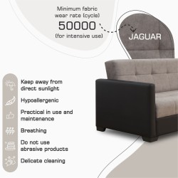 Sofa HOBEL MARVEL ECONOM BLACK 4503/CAPPUCCINO JAGUAR 6 (2) 