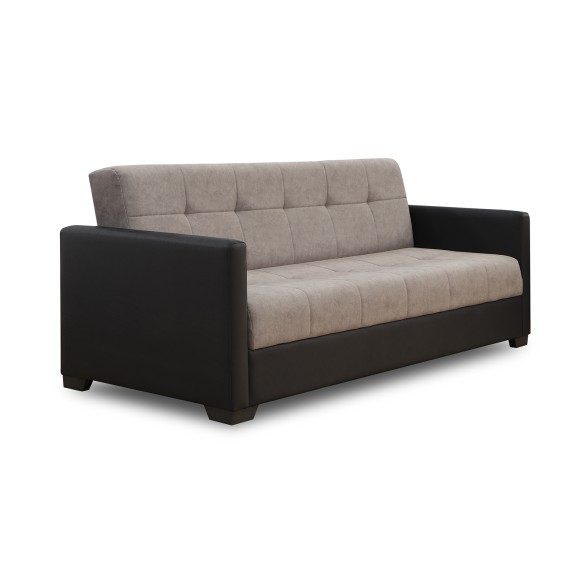 Диван HOBEL MARVEL ECONOM BLACK 4503/CAPPUCCINO JAGUAR 6 (2) 