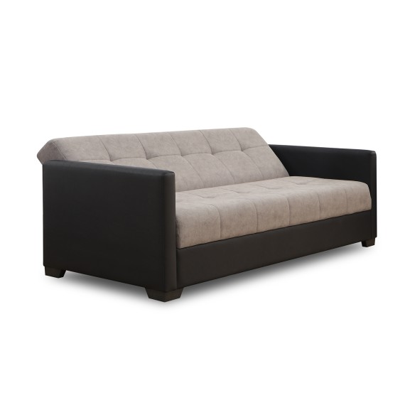 Диван HOBEL MARVEL ECONOM BLACK 4503/CAPPUCCINO JAGUAR 6 (2) 