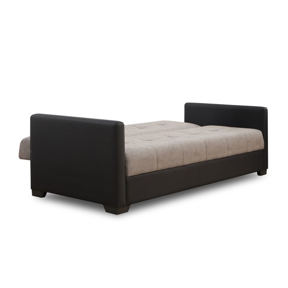 Диван HOBEL MARVEL ECONOM BLACK 4503/CAPPUCCINO JAGUAR 6 (2) 