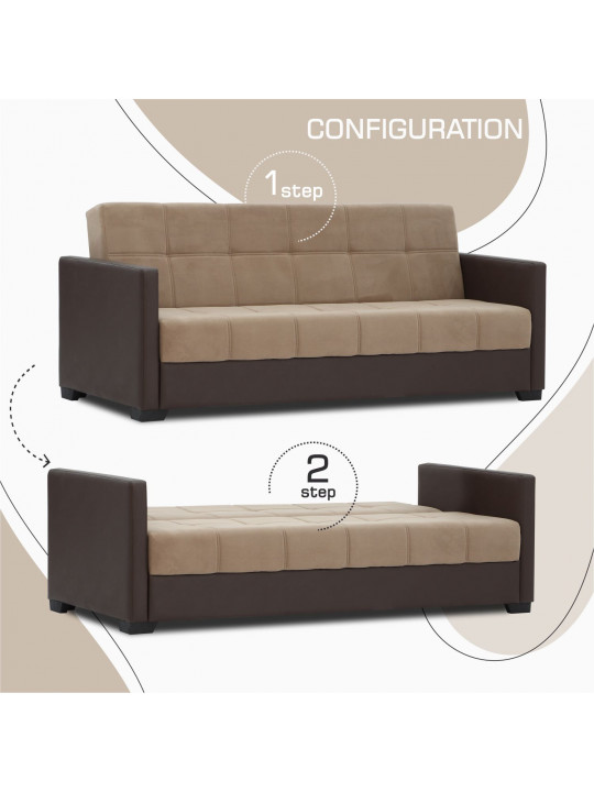 Диван HOBEL MARVEL ECONOM COFFEE V460/BROWN VIVALDI 22 (2) 