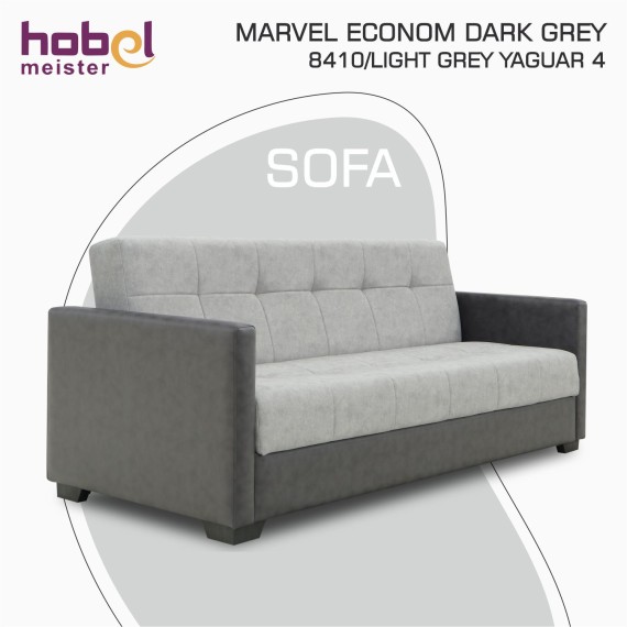 Диван HOBEL MARVEL ECONOM DARK GREY 8410/LIGHT GREY YAGUAR 4 (2) 