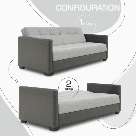 Диван HOBEL MARVEL ECONOM DARK GREY 8410/LIGHT GREY YAGUAR 4 (2) 