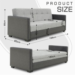 Sofa HOBEL MARVEL ECONOM DARK GREY 8410/LIGHT GREY YAGUAR 4 (2) 