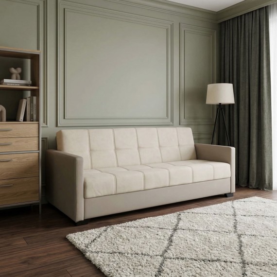 Диван HOBEL MARVEL ECONOM F/R CAPUCHINO 4072/CREAM VIVALDI 3 (2) 