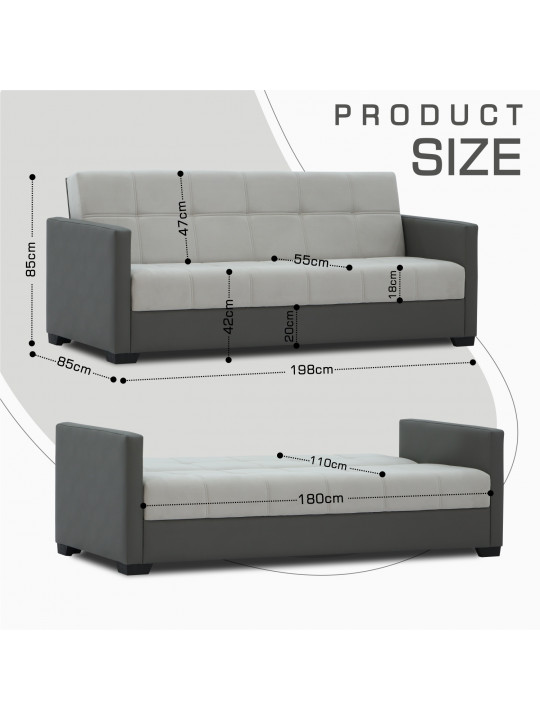 Sofa HOBEL MARVEL ECONOM GRAY V460/ LIGHT GRAY VIVALDI 6 (2) 