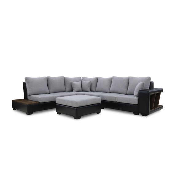 Sofa HOBEL NEW CORNER CORONA F/R BLACK PHANTOM 15/ LIGHT GREY BEATTO 1067 L (10) 