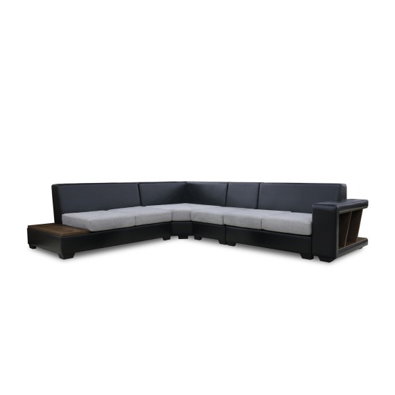 Sofa HOBEL NEW CORNER CORONA F/R BLACK PHANTOM 15/ LIGHT GREY BEATTO 1067 L (10) 