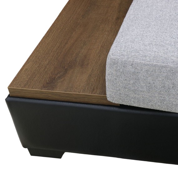 Sofa HOBEL NEW CORNER CORONA F/R BLACK PHANTOM 15/ LIGHT GREY BEATTO 1067 L (10) 