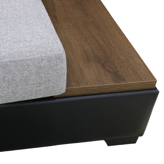 Sofa HOBEL NEW CORNER CORONA F/R BLACK PHANTOM 15/ LIGHT GREY BEATTO 1067 R (10) 