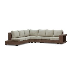 Диван HOBEL NEW CORNER CORONA F/R CAPPUCCINO PHANTOM 12/ LIGHT CREAM BEATTO 1066 L (10) 