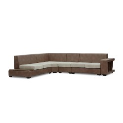 Диван HOBEL NEW CORNER CORONA F/R CAPPUCCINO PHANTOM 12/ LIGHT CREAM BEATTO 1066 L (10) 