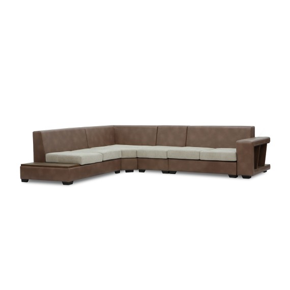 Sofa HOBEL NEW CORNER CORONA F/R CAPPUCCINO PHANTOM 12/ LIGHT CREAM BEATTO 1066 L (10) 