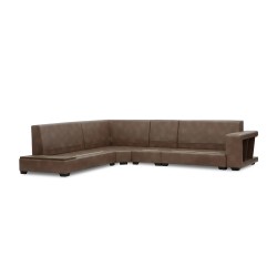 Диван HOBEL NEW CORNER CORONA F/R CAPPUCCINO PHANTOM 12/ LIGHT CREAM BEATTO 1066 L (10) 