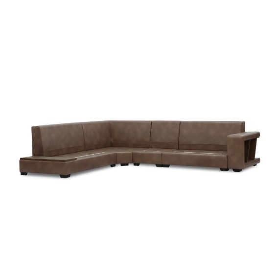 Sofa HOBEL NEW CORNER CORONA F/R CAPPUCCINO PHANTOM 12/ LIGHT CREAM BEATTO 1066 L (10) 
