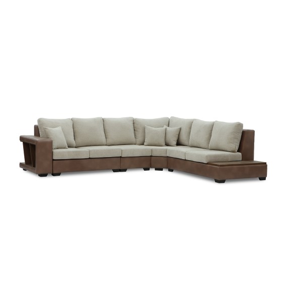 Sofa HOBEL NEW CORNER CORONA F/R CAPPUCCINO PHANTOM 12/ LIGHT CREAM BEATTO 1066 R (10) 