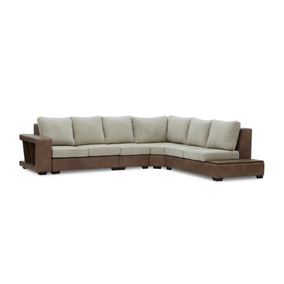 Sofa HOBEL NEW CORNER CORONA F/R CAPPUCCINO PHANTOM 12/ LIGHT CREAM BEATTO 1066 R (10) 