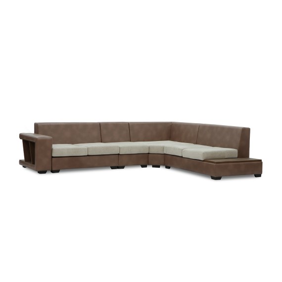 Sofa HOBEL NEW CORNER CORONA F/R CAPPUCCINO PHANTOM 12/ LIGHT CREAM BEATTO 1066 R (10) 