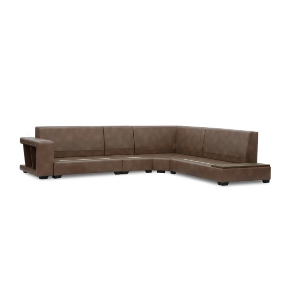 Sofa HOBEL NEW CORNER CORONA F/R CAPPUCCINO PHANTOM 12/ LIGHT CREAM BEATTO 1066 R (10) 