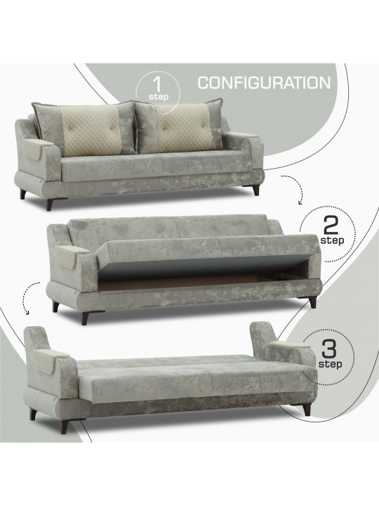 Հավաքածու HOBEL OLIVIA 3+1+1 F/R CAPPUCCINO MONACO 4/BUKLE 4 (4) 