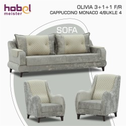 Гарнитур HOBEL OLIVIA 3+1+1 F/R CAPPUCCINO MONACO 4/BUKLE 4 (4) 