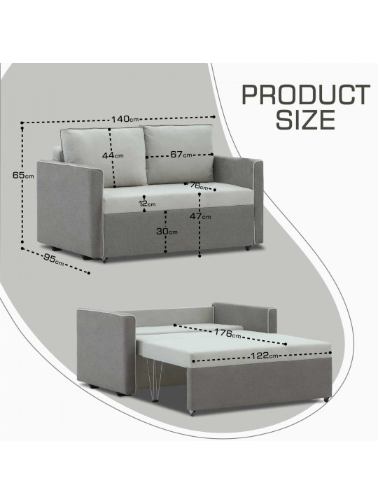 Բազմոց HOBEL SCALA CAPPUCCINO SCANDI 19/ LIGHT GREY VIVALDI 6 (3) 