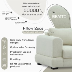 Sofa HOBEL SIDNEY PLUS 2 F/R CREAM BEATTO 1065 (1) 