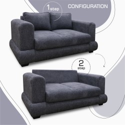 Sofa HOBEL SIDNEY PLUS 2 F/R DARK GREY BEATTO 1079 (1) 