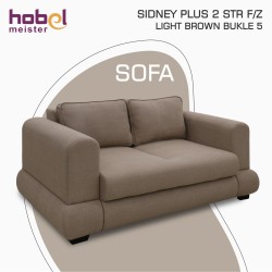 Sofa HOBEL SIDNEY PLUS 2 STR F/Z LIGHT BROWN BUKLE 5 (1) 