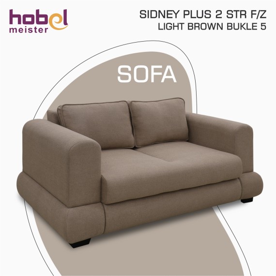 Sofa HOBEL SIDNEY PLUS 2 STR F/Z LIGHT BROWN BUKLE 5 (1) 