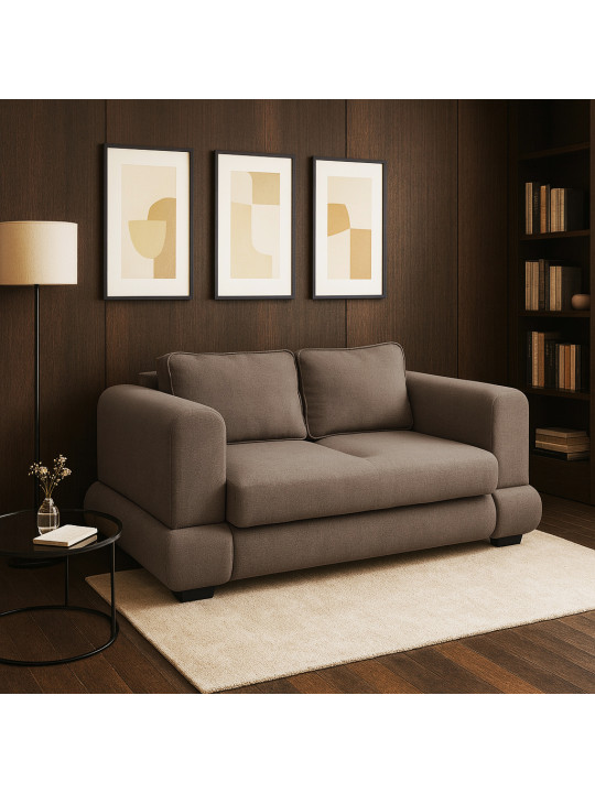 Բազմոց HOBEL SIDNEY PLUS 2 STR F/Z LIGHT BROWN BUKLE 5 (1) 