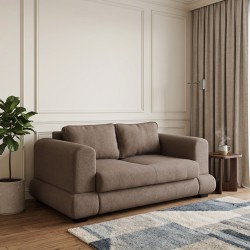 Sofa HOBEL SIDNEY PLUS 2 STR F/Z LIGHT BROWN BUKLE 5 (1) 
