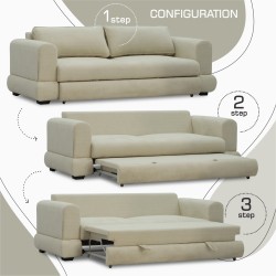 Sofa HOBEL SIDNEY PLUS 3 F/R CREAM BEATTO 1065 (2) 