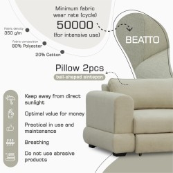 Sofa HOBEL SIDNEY PLUS 3 F/R CREAM BEATTO 1065 (2) 