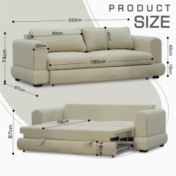 Sofa HOBEL SIDNEY PLUS 3 F/R CREAM BEATTO 1065 (2) 