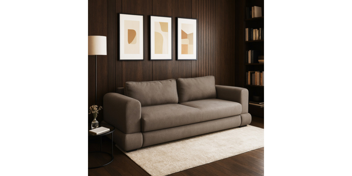 Диван HOBEL SIDNEY PLUS 3 STR F/Z LIGHT BROWN BUKLE 5 (2) 