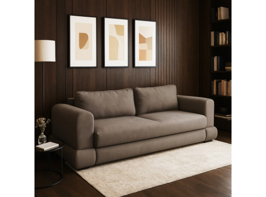 Sofa HOBEL SIDNEY PLUS 3 STR F/Z LIGHT BROWN BUKLE 5 (2) 