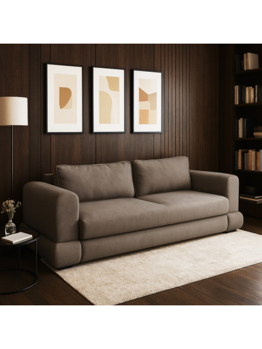 Բազմոց HOBEL SIDNEY PLUS 3 STR F/Z LIGHT BROWN BUKLE 5 (2) 