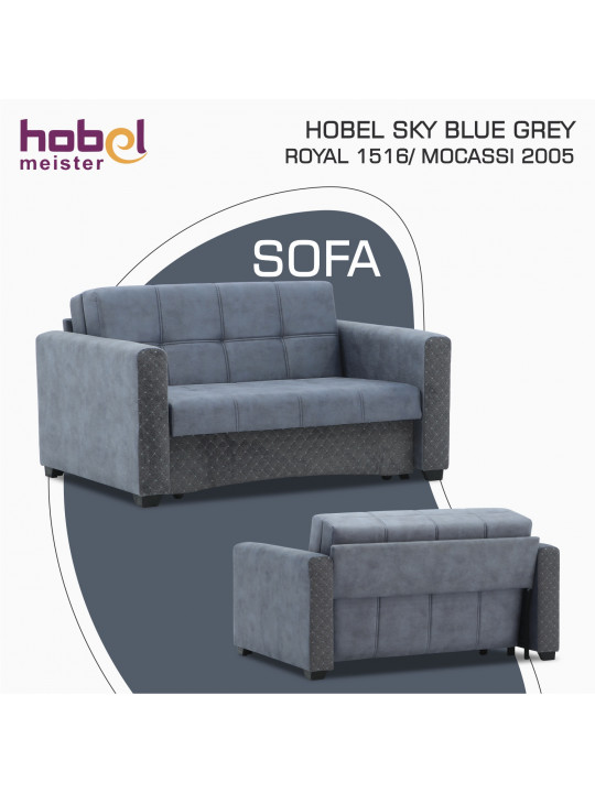 Диван HOBEL SKY BLUE GREY ROYAL 1516/ MOCASSI 2005 (1) 