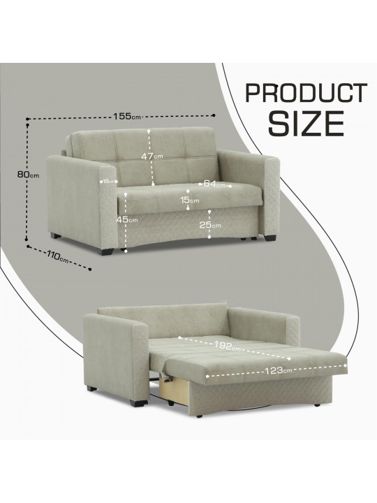 Sofa HOBEL SKY CREAM RONALDO 1802 / INFINITY 103 (1) 