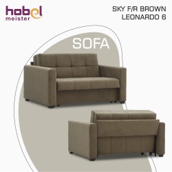 Sofa HOBEL SKY F/R BROWN LEONARDO 6 (2) 